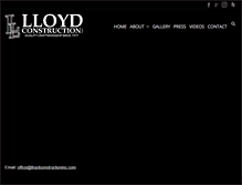 Tablet Screenshot of lloydconstructioninc.com